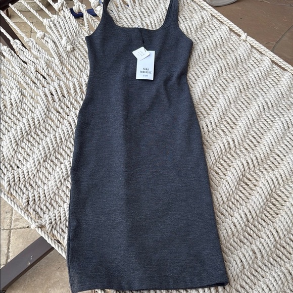 NWT Zara Gray Sleeveless Dress - Picture 1 of 6